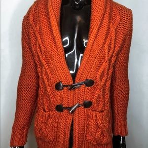 Men’s Italian Yarn Orange Cardigan